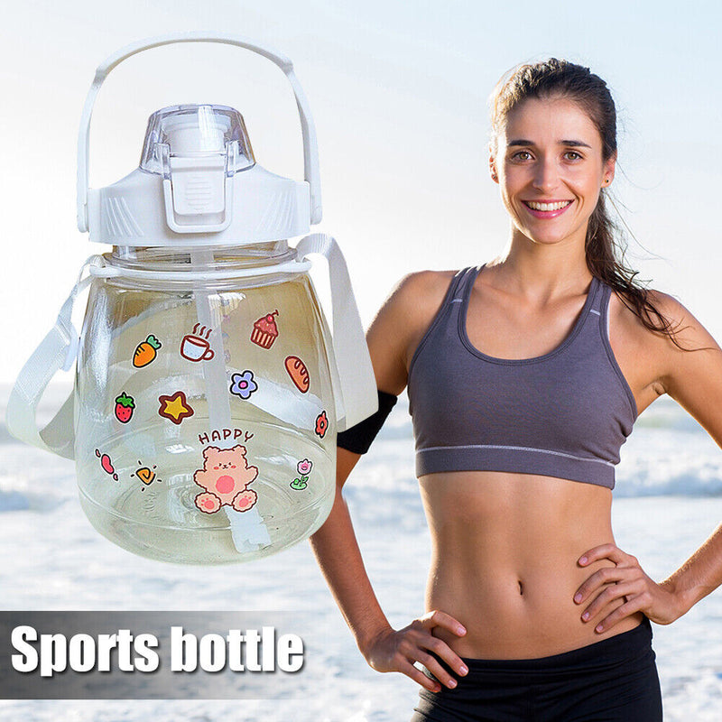 1300ml Water Bottle Summer Big Belly Water Jug Sports Bottle for Female Gir