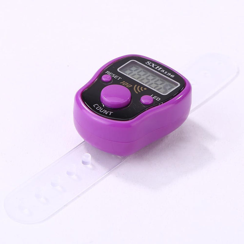 0-99999 LCD Finger Counter LED Luminous Electronic Tally Counter (Purple)