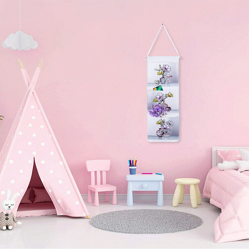 Wall Hanging Storage Bag DIY Flower Diamond Painting Organizer (AA1022) Newly