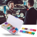 50pcs Assorted Medium Size Car Fuses Automotive Blade Fuse with Plastic Box