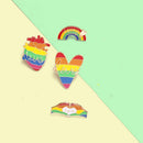 4PCS Jewelry Gift Flag Metal Badge Rainbow Enamel Pins Brooch Pins Pride