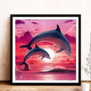DIY 5D Mosaic Jumping Dolphin Full Round Diamond Painting Animal Picture