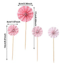 Celebration Decoration Kids Colorful 4 Pcs/Set Cake Insert Round Folding Fan
