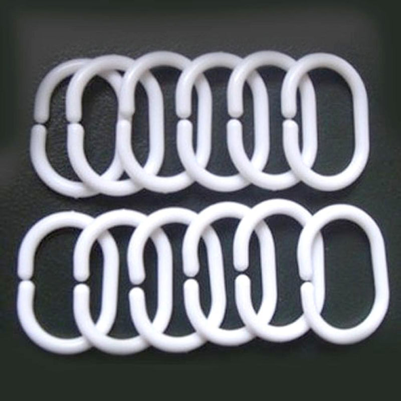 10pcs Pack of 12 Shower Curtain Hook Hanger Plastic