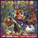 40x40cm Diamond Painting Kits Full Round Garden Chickens DIY Room Art Home De