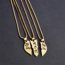 Family Gift Lettering Necklace "Little Sis MOM Big Sis" Love Heart Pendant