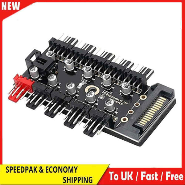 PC 1 to 10 4Pin PWM Cooling Fans HUB Cooler Speed Controller Splitter Adapter