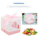 10pcs Double Hollow Heart Design Ribbon Candy Boxes Cut Wedding Party Favor G