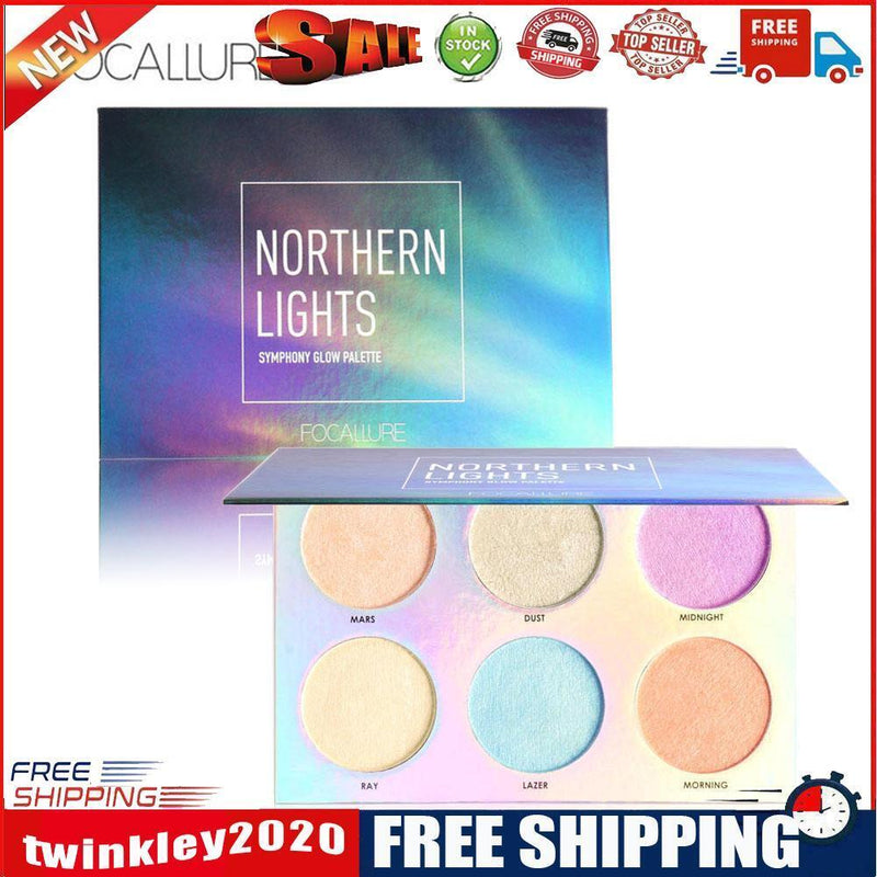 6 Colors Shimmer Glow Palette Face Makeup Bronzer Highlighter Blush Powder