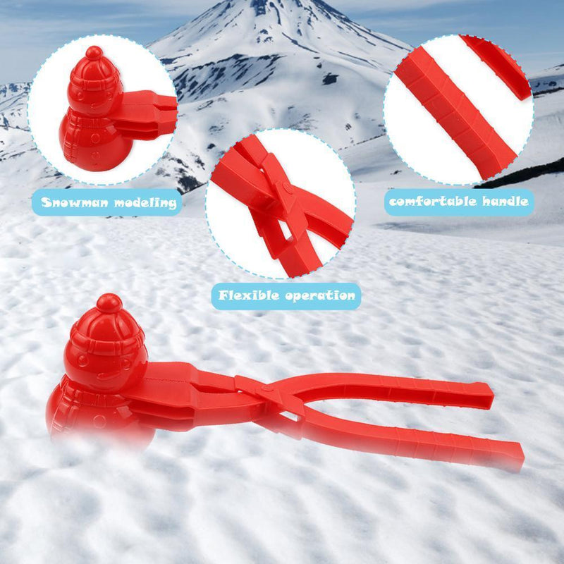 Snowball Maker Tool Snowman Shape DIY Snow Ball Tongs with Handle (Yellow)