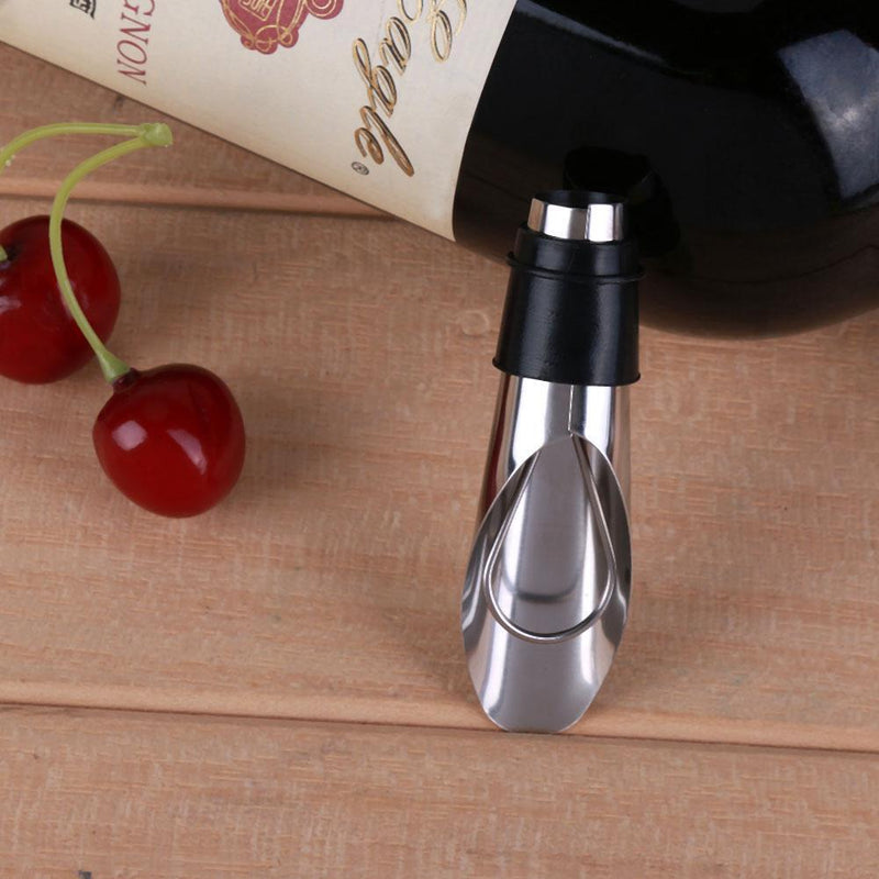 2 in 1 Stainless Steel Red Wine Stopper Pour Funnel Fresh Red Wine Stopper Oilsp