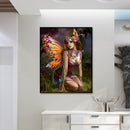 5D DIY Diamond Painting Butterfly Fairy Girl Full Round Rhinestone Wall Drawing