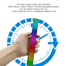 Rechargeable RGB 40 LED Voice-Activated Pickup Rhythm Strip Light (Black) Newly