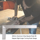 300mm Aluminum Alloy Square Ruler 90 Degree Right Angle Turning Ruler Gauge