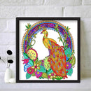 Mosaic Part Drill Special Shaped DIY Flower Peafowl Picture 5D Diamond Painting