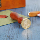 Retro Plant Pattern Sealing Wax Wooden Handle Wax Seal Stamps DIY Craft (A)
