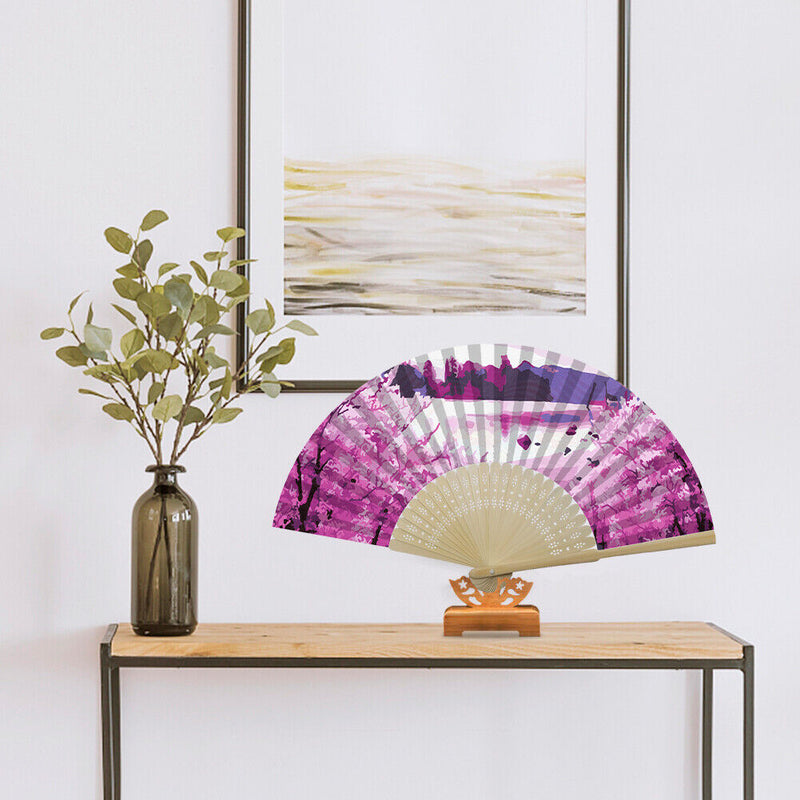 Cherry Blossom Forest Oil Paint Folding Fan By Numbers DIY Home Decoration Gifts