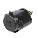 Motorcycle 3.1A Dual USB Charger Adapter for BMW Hella/DIN Powerlet Plug DC 12V