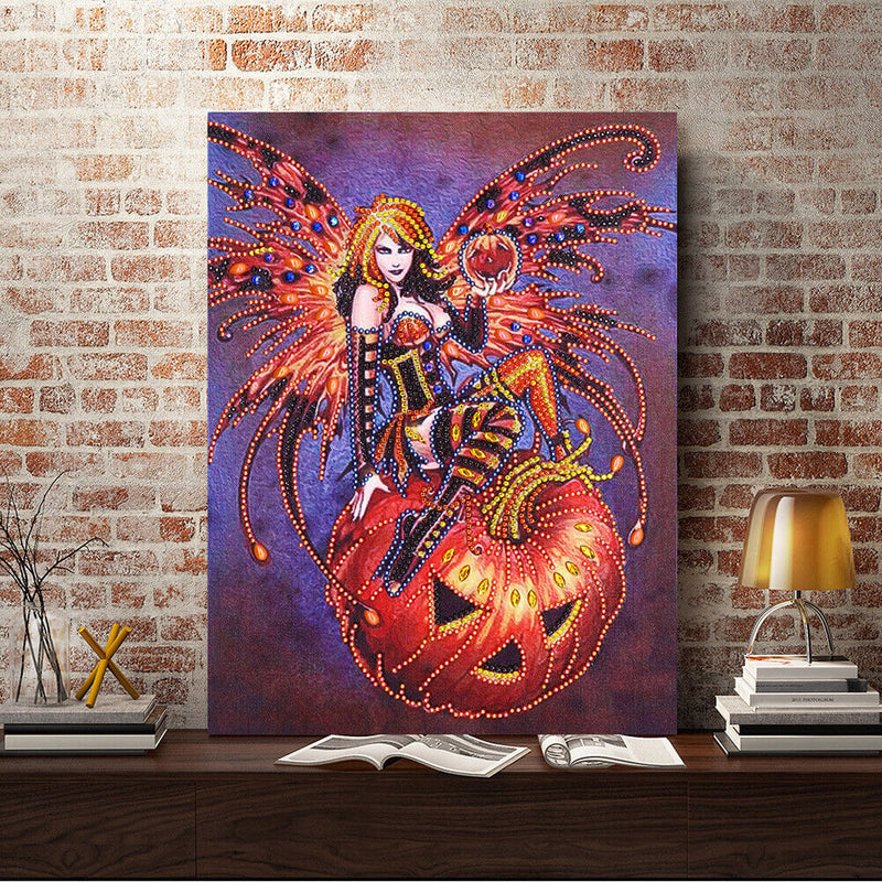 5D DIY Special Shaped Diamond Painting Witch Cross Stitch Mosaic Craft Decor Kit