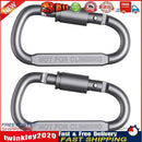 2pcs D-ring Locking Carabiner Clip Hanging Hook Buckle EDC Tools (Grey) Newly