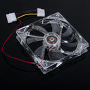 LED Light CPU Cooling Fan Computer PC Clear Case Quad 12CM Heatsink Yellow