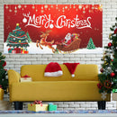 Christmas Flag Holiday Banner with Santa Claus / Sleigh / Deer / Christmas Tree