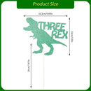 Dinosaur Theme 3 Years Old Cake Toppers Cake Decor Sparkling Three Rex Dinosaur