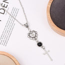 Party Religion Gothic Women Heart Pendant Cross Necklace Jewelry Clavicle Chain