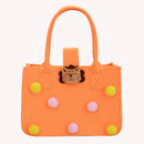 Cute Children Felt Handbag Felt Tote Portable Bag Cartoon Purse (Orange)