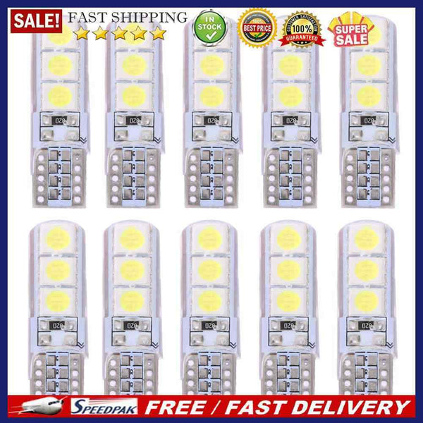 50pcs T10 SMD5050 LED Waterproof Car Wedge Lights Auto White Light Bulbs
