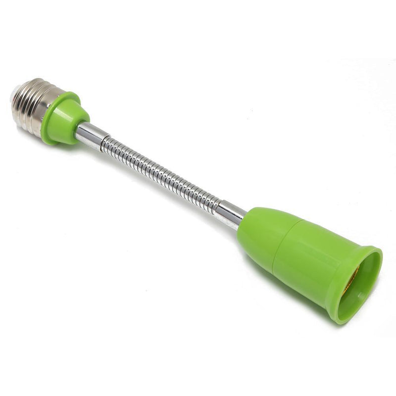 E27 LED Light Bulb Holder Universal Flexible Extension Lamp Socket (Green)