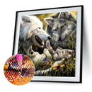 5D DIY Full Drill Diamond Painting Cross Stitch Embroidery (White Wolf)