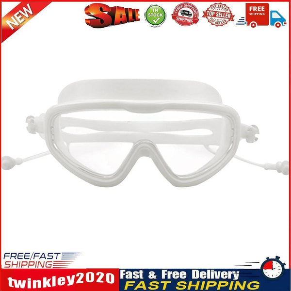 Swimming Goggles with Earplugs Waterproof Adults Diving Eyewear (White) Newly