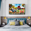 DIY Poultry Grassland Rhinestone Picture Full Round Diamond Mosaic Painting K