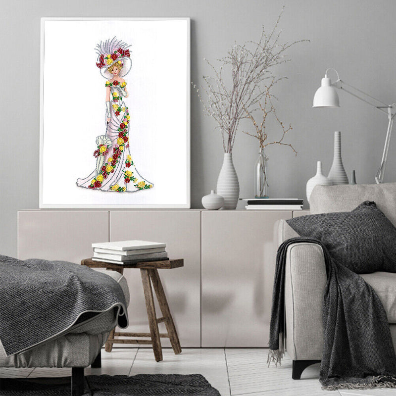 Oil Paint by Numbers Lady Canvas Artwork Living Room Art Picture Decoration Kit