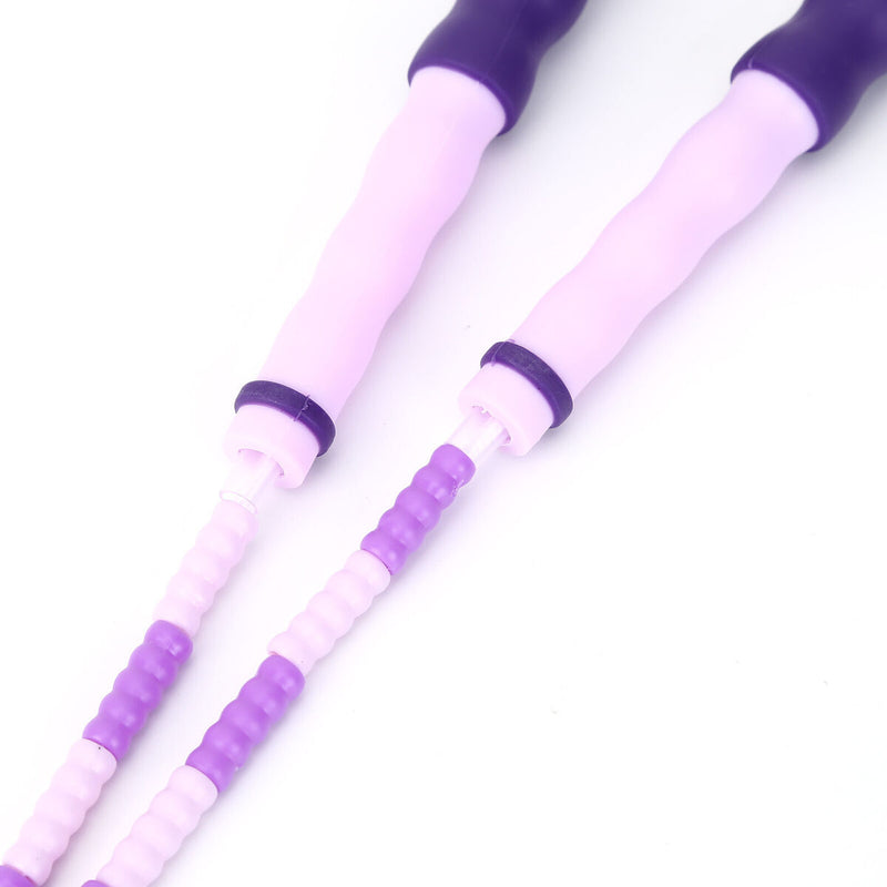 Skipping Rope Professional Rope Skipping Soft Beads Unknotted (Purple) Newly