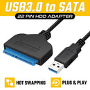 HDD SSD USB 3.0 To SATA Hard Disk Driver 22 Pin Converter Adapter Cable