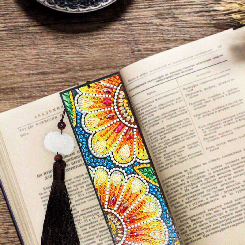 DIY Special Shape Diamond Painting Leather Bookmark Tassel Book Marks Craft Art