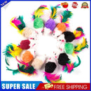 10 Pcs False Mouse Pet Cat Toys Mini Playing Toys with Colorful Feather