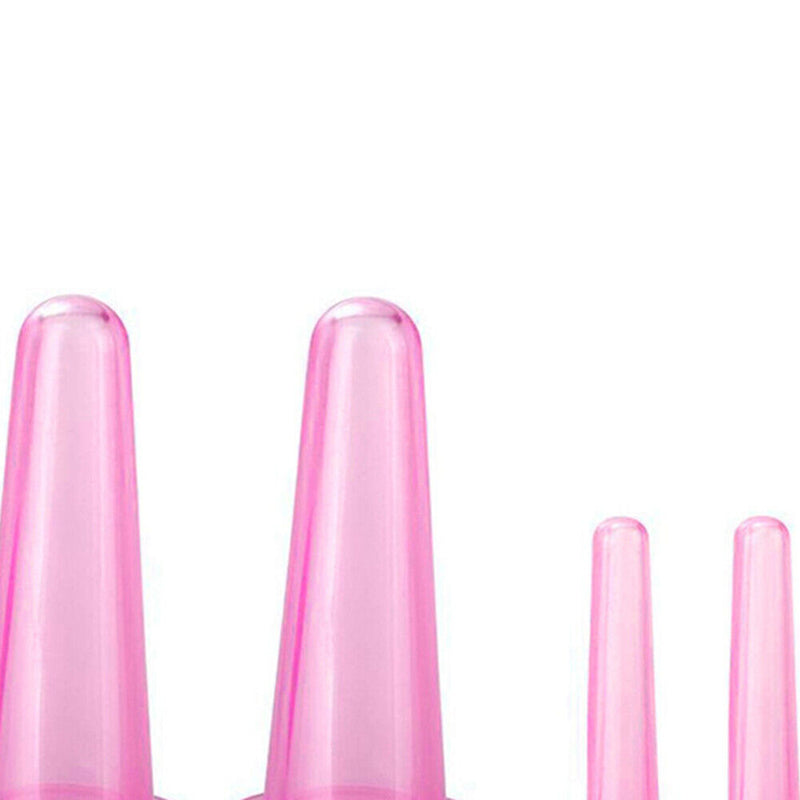 4pcs Vacuum Cupping Can Massage Cupping Apparatus Set Health Care (Pink) Newly