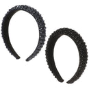 Women HairHoop Baroque Padded Rhinestone hairband Head wrap Handmade Headdress