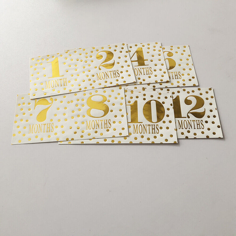 12pcs Newborn Baby Monthly Stickers Pregnant Milestone Memory Photo Props Newly