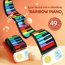 Portable 49 Keys Silicone Roll-Up Piano USB 3.5mm Jack Hand Electronic Organ