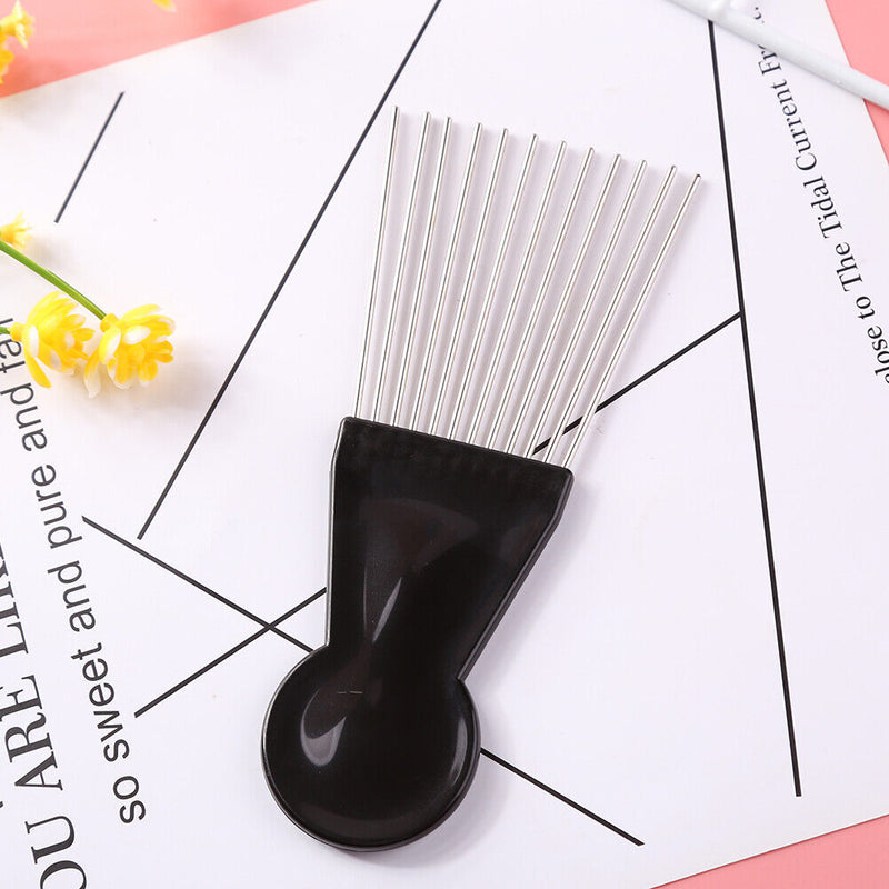 Metal Wide Teeth Afro Hair Comb Detangle Hairbrush for Hairdressing Styling