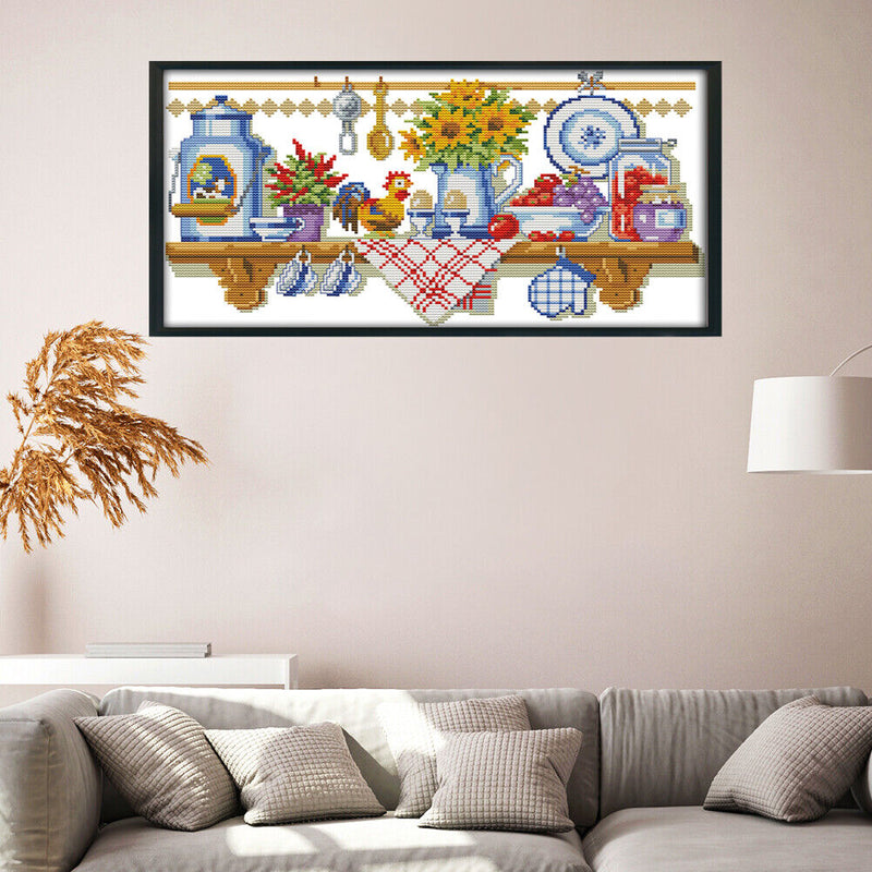 Home Cross Stitch 14CT Stamped Embroidery DIY Handwork (J169 Kitchen) Newly