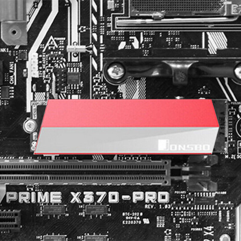 Aluminum M.2 2280 NVMe SSD Heatsink Cooler for Desktop PC Computer (Red)