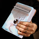 17-Key Deer Painted Mahogany Kalimba Portable Thumb Finger Musical Instrument
