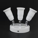 Adjustable E27 Splitter 3 Head Lamp Base LED Bulb Holder Adapter Socket Newly