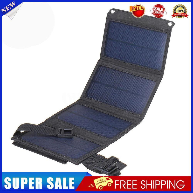 USB Solar Panel Waterproof Folding 20W Solar Cell Charger for Phone (Black)