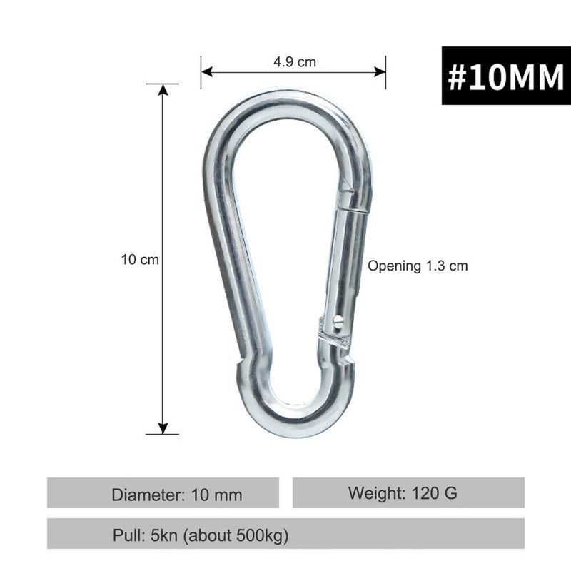 Alloy Steel Carabiner Outdoor Camping Hook Buckle Climbing Tools (10mm)